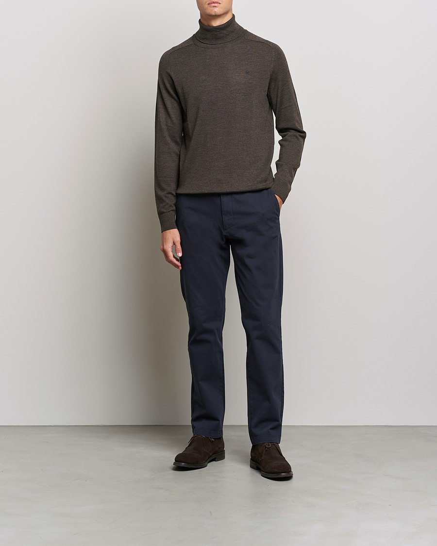 Morris Merino Rollneck Dark Brown Melange