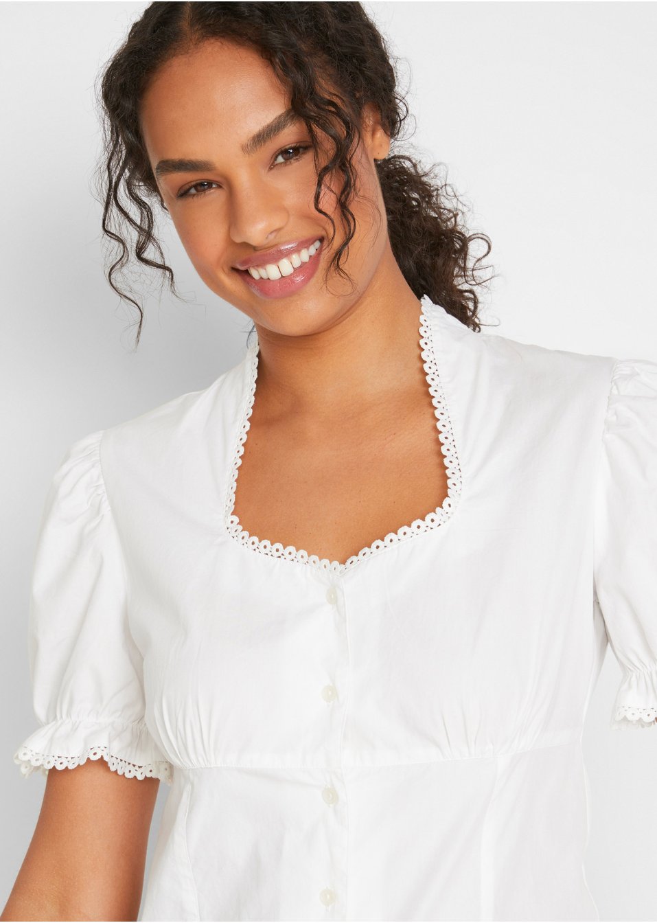 Blouse bavaroise à col Blanche-Neige