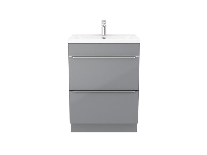 Meuble sous vasque à poser GoodHome Imandra gris 60 cm