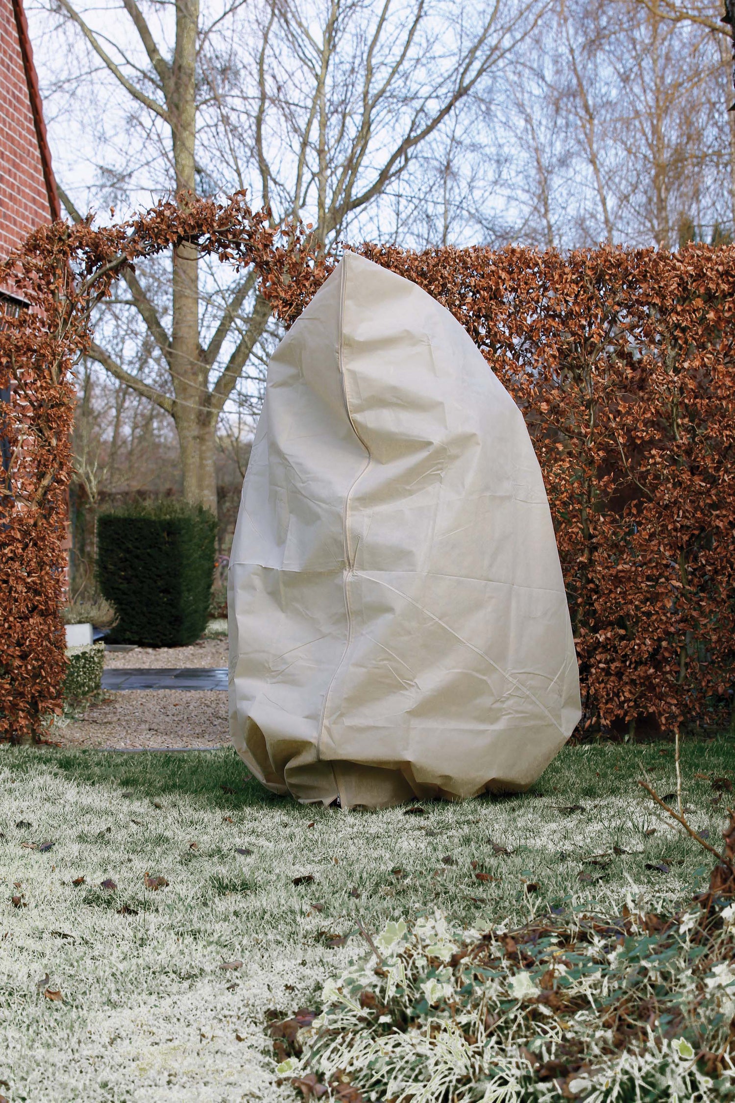 Nature winterhoes met rits D200cm x H2,50m beige