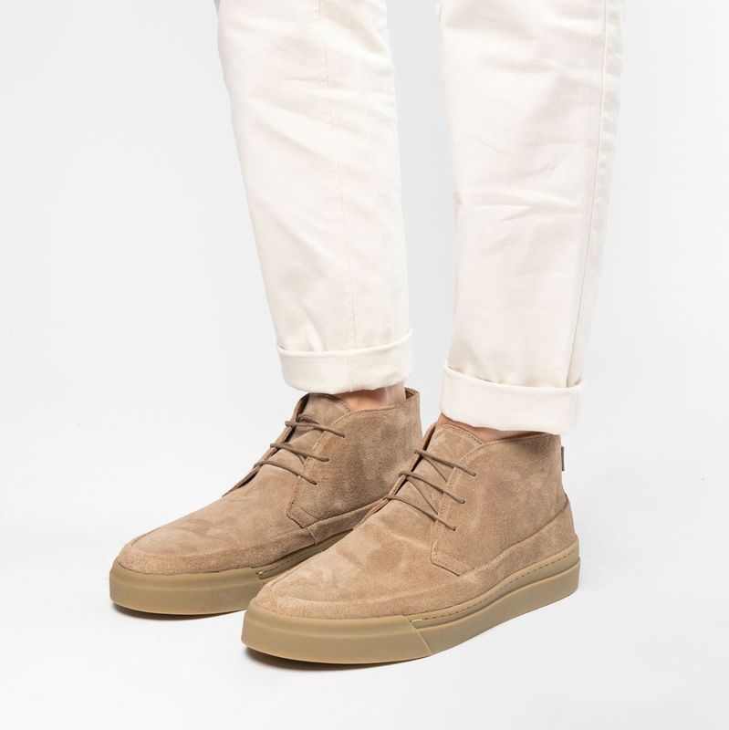 Manfield - Heren - Veterboots - Taupe - Suède