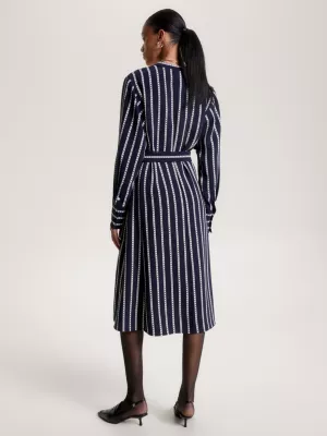 Vestido midi camisa com estampa argyle