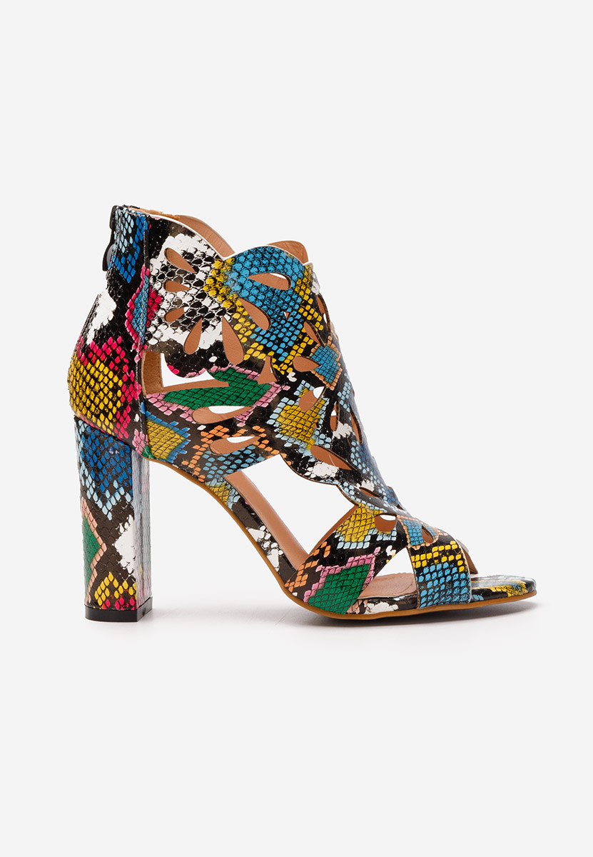 Sandales à talon multicolores Chava