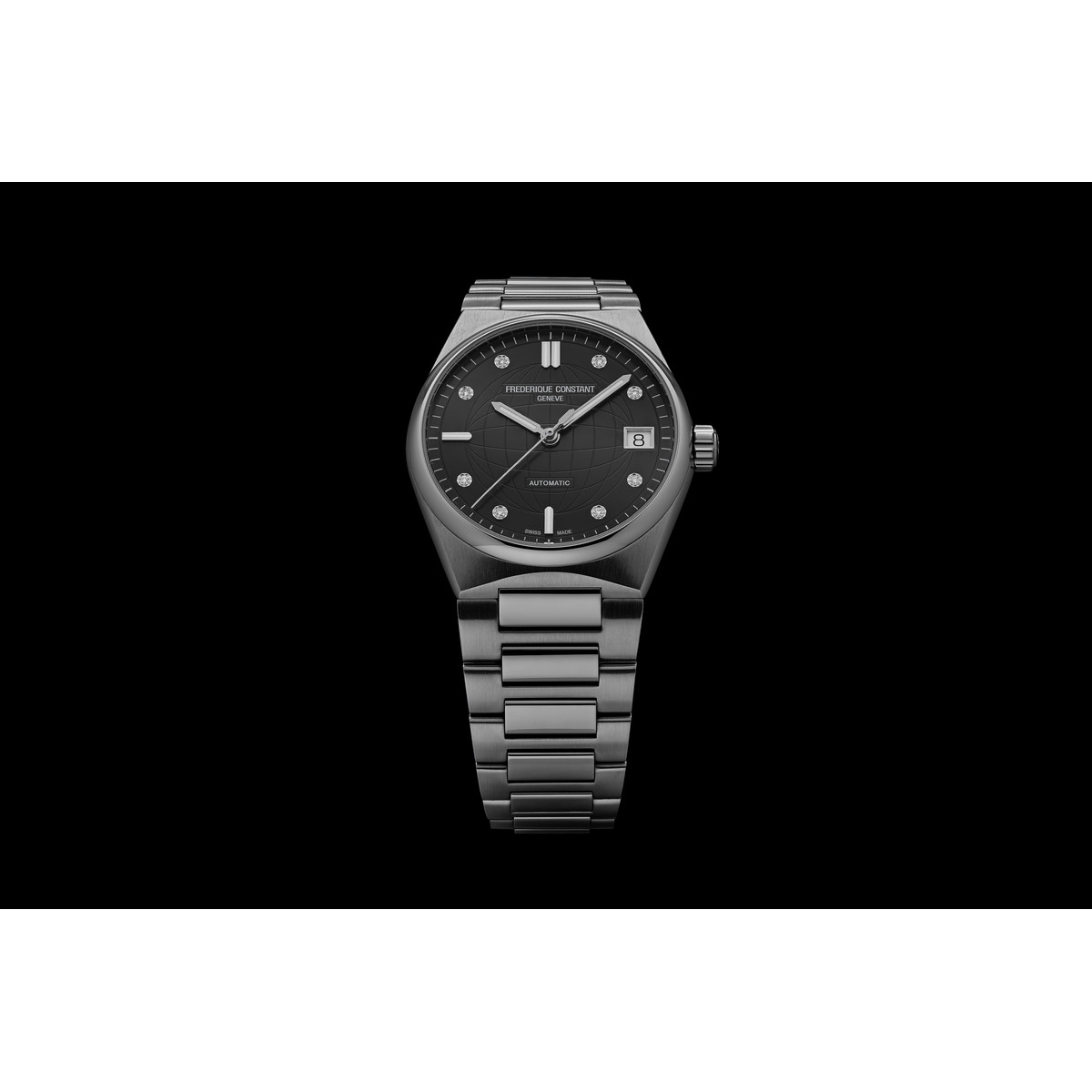 Montre Frédérique Constant femme automatique acier et caoutchouc