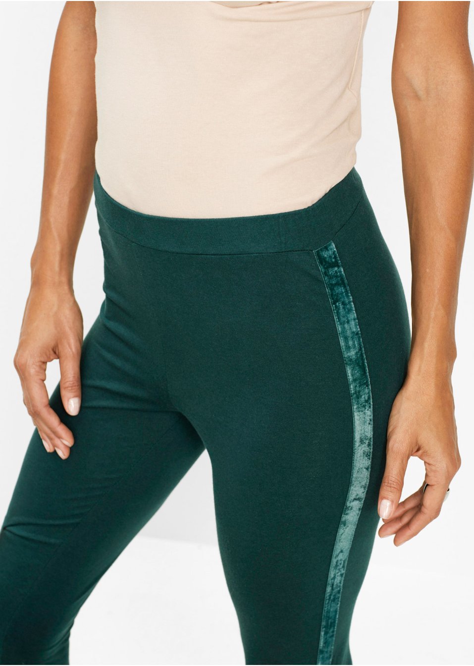 Legging avec bandes en velours