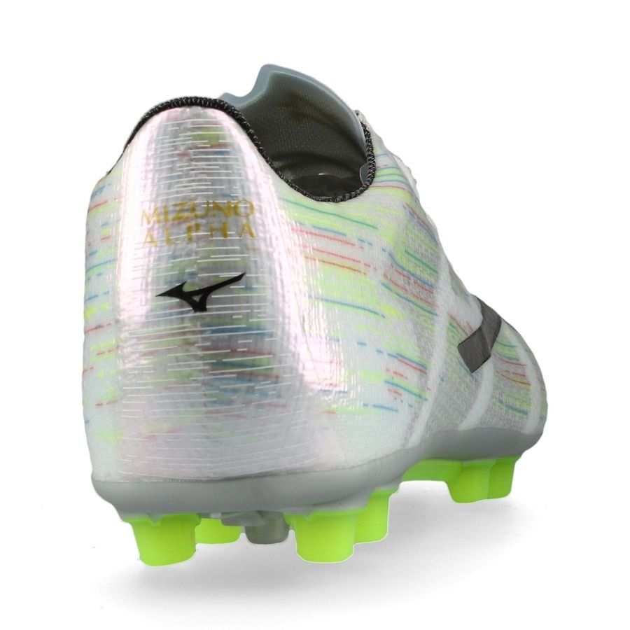 Mizuno Alpha II Elite AG - Blanc/Silver Iridescent/Noir