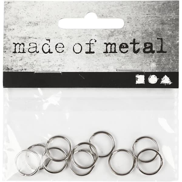 Nøkkelringer, dia. 12 mm, 10 stk./ 1 pk.