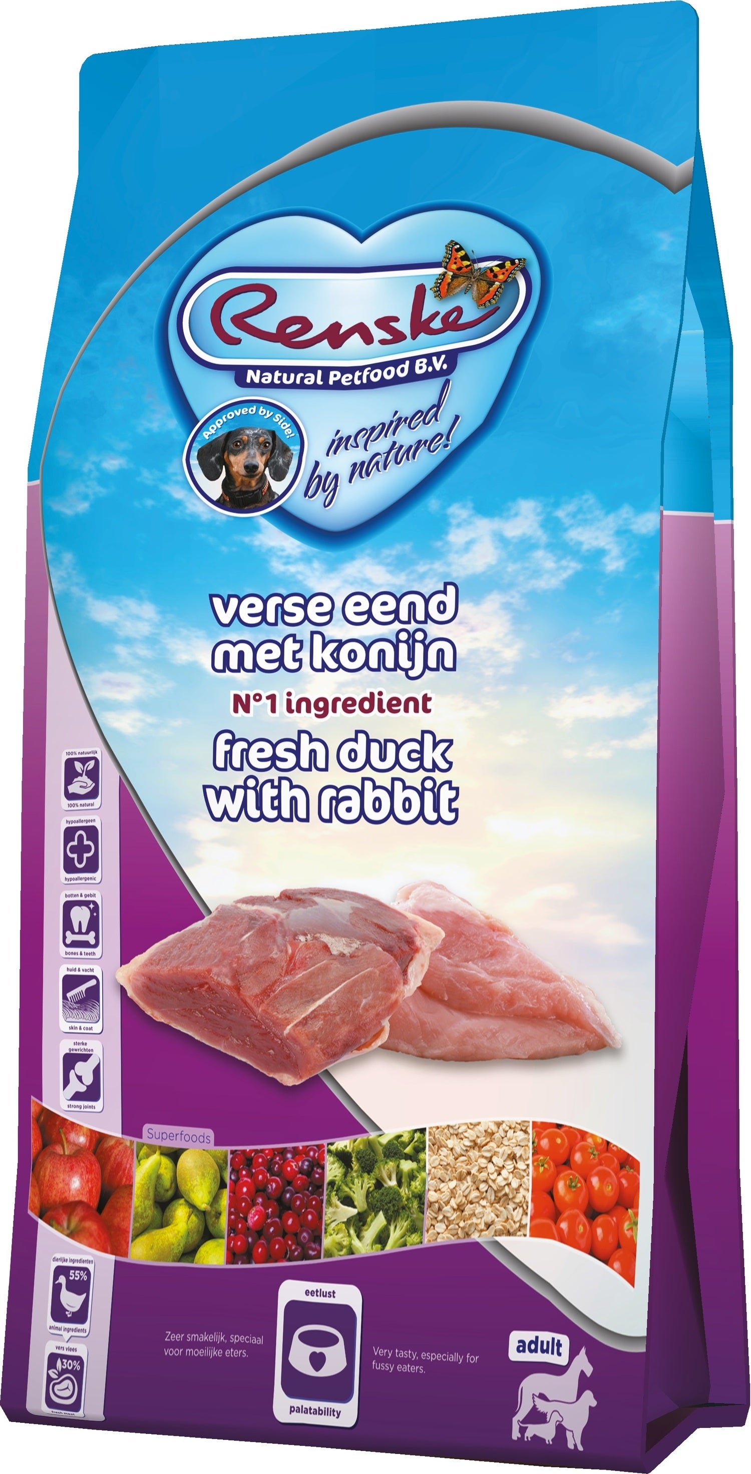 Renske Super Premium droogvoeding verse eend met konijn 2 kg