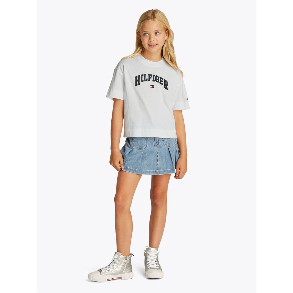 Køb Tommy Hilfiger White Melange Varsity Archive T-Shirt
