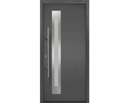 EcoStar ISOPRO Secur IPS 780S voordeur, 1100 x 2100 mm, linksdraaiend, CH703 antraciet metallic, inclusief beslagset, RVS-kruk, veiligheidsprofielcilinder met 5 sleutels