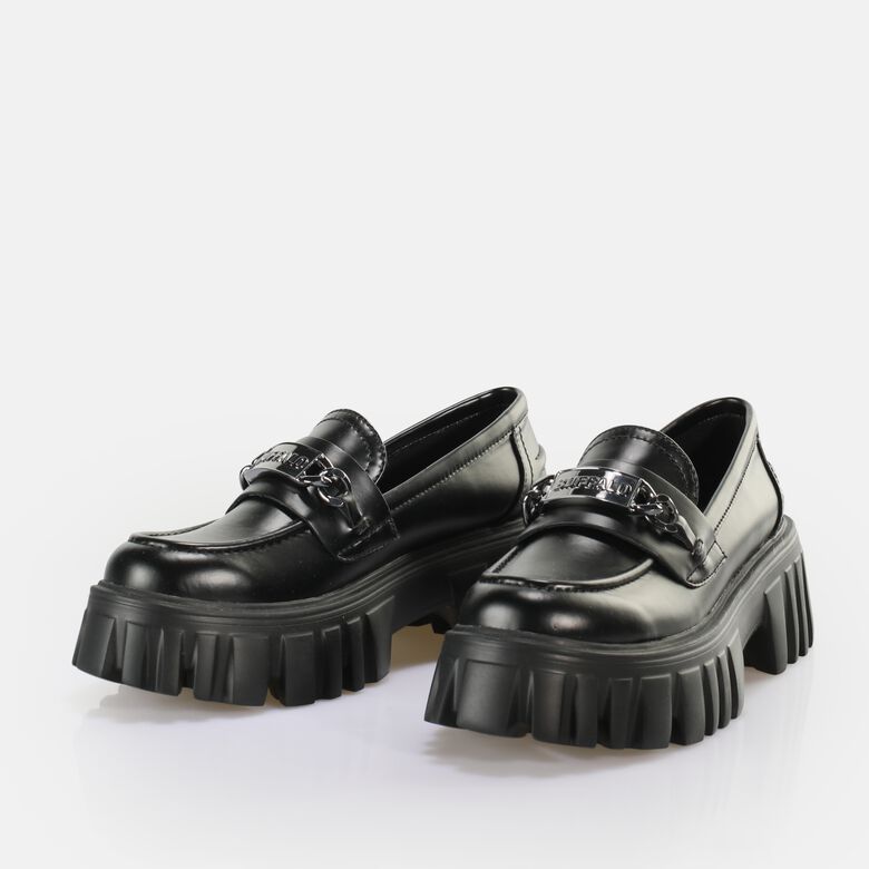Lion Loafer Chaussures basses vegan, noir