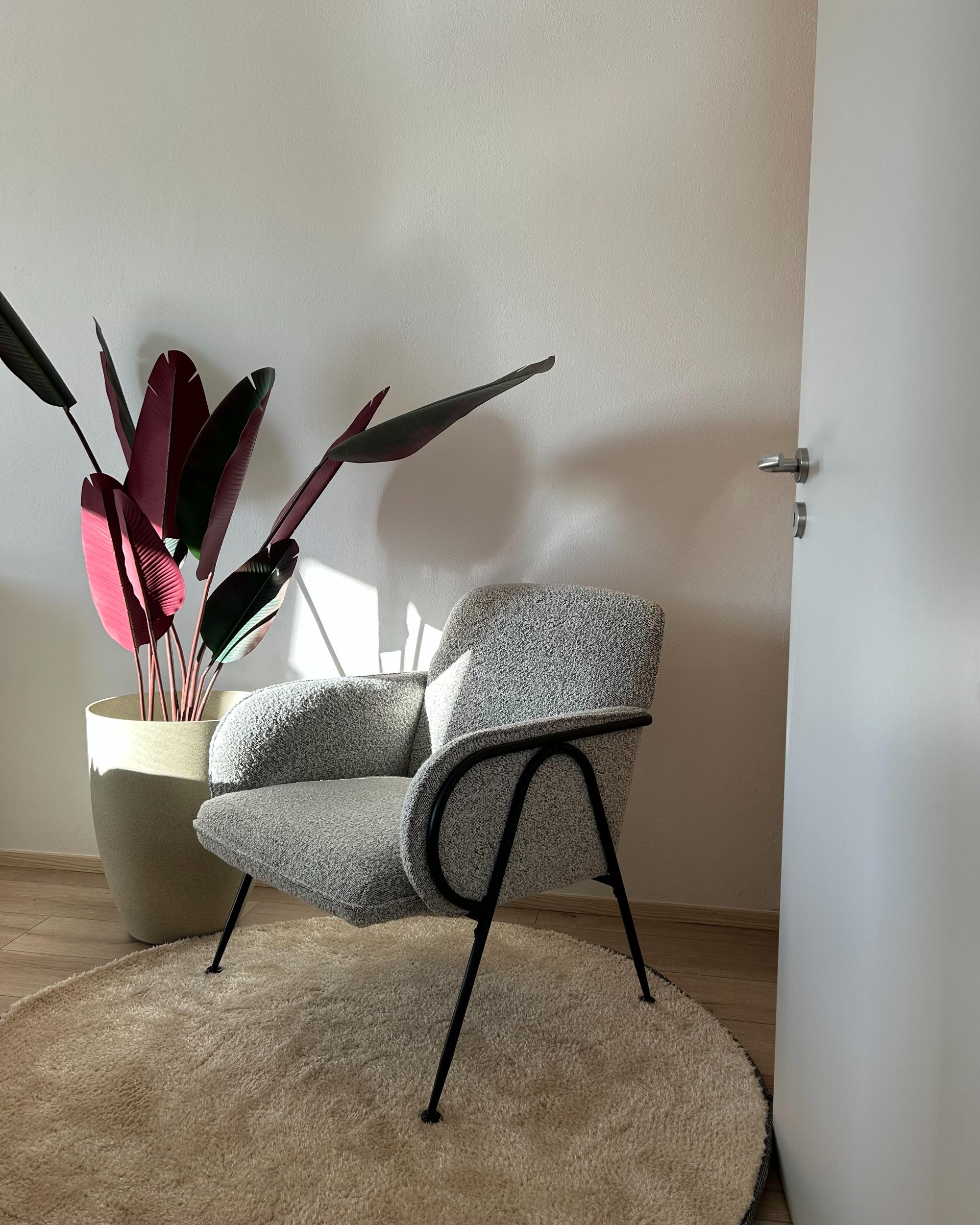 Hoogpoligvloerkleed DEMRE Beige ø 140 cm