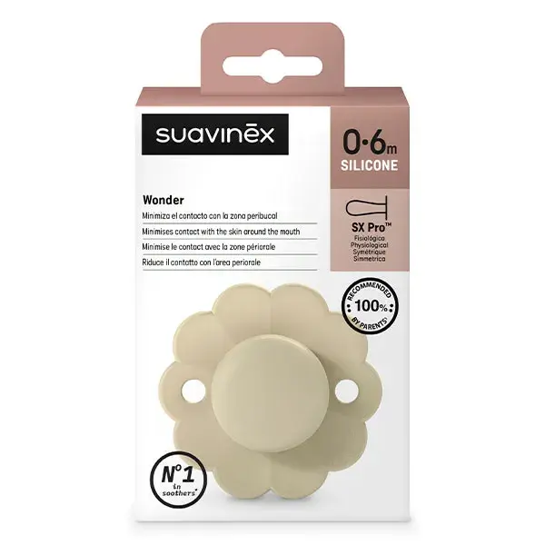 Suavinex, Wonder, Sucette réversible SXPRO 0/6mois Wonder - Whitecap gray
