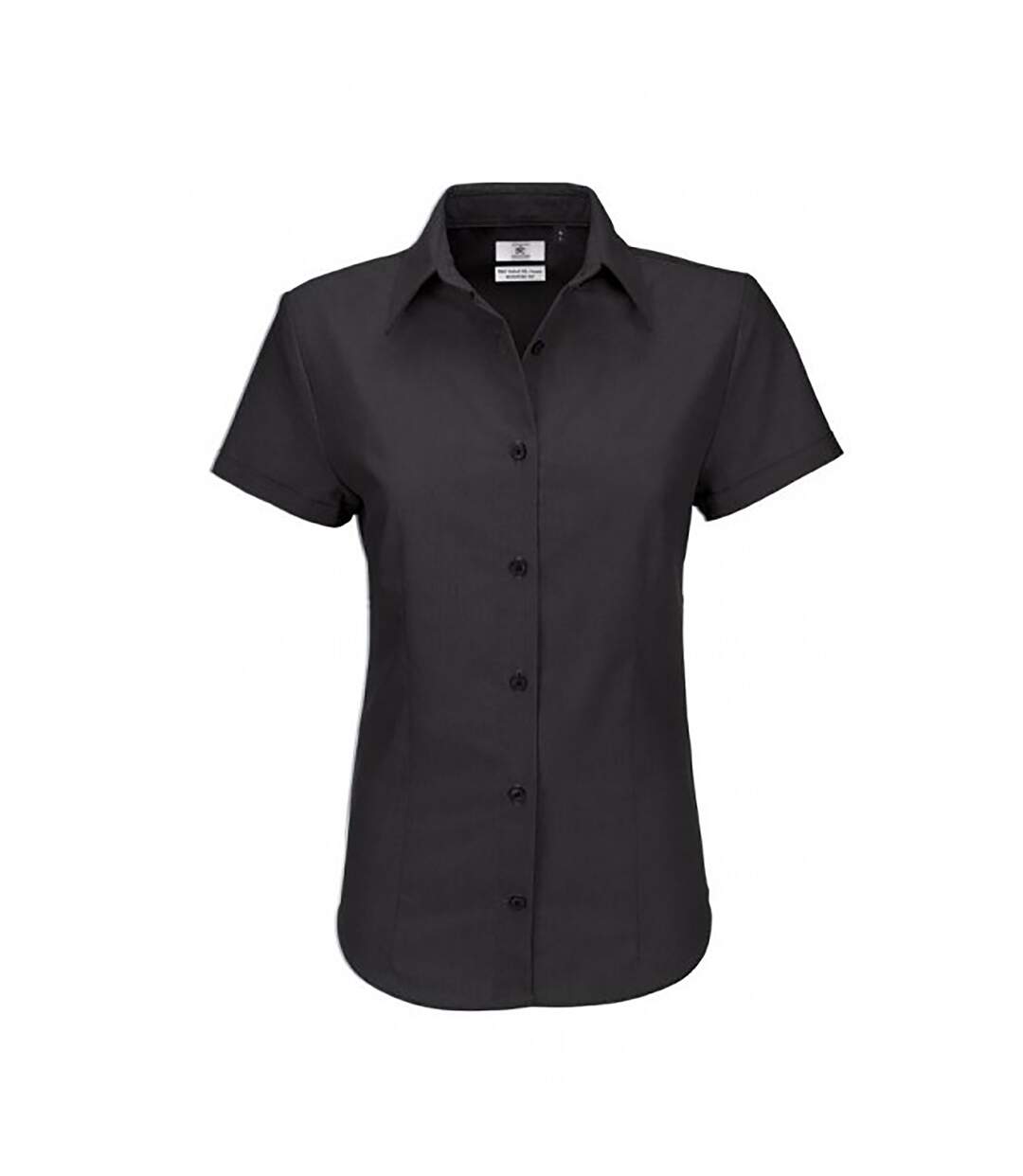 B&C - Chemisier à manches courtes OXFORD - Femme (Noir) - UTBC116