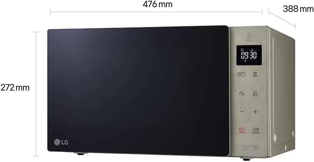 LG MH6535NBS Mikrowelle (25 L, 1000 W) mit Grill (LED-Display, Smart Inverter Technologie, pflegeleicht), Noble Steel
