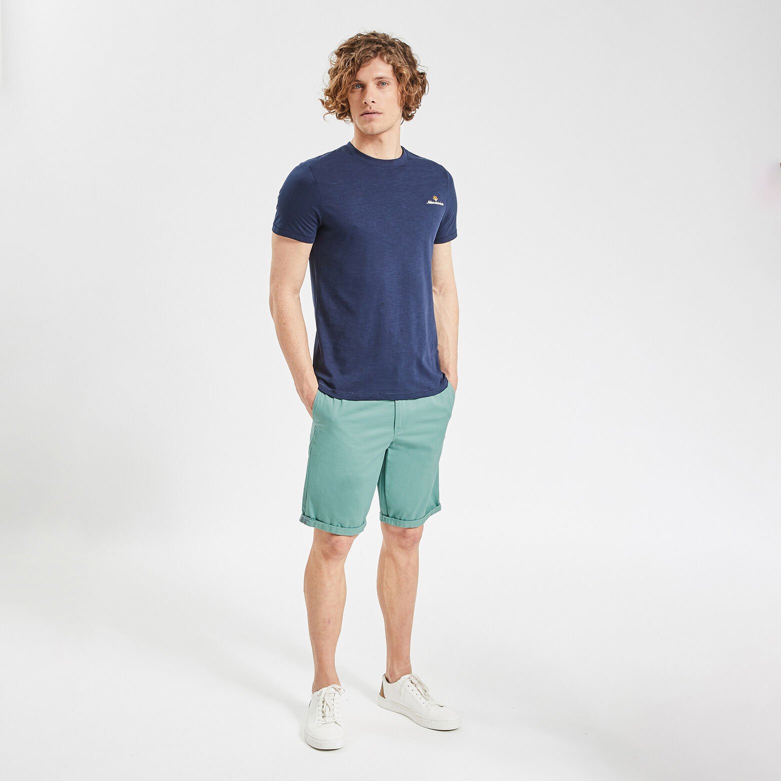 Bermuda chino taille élastiquée Vert