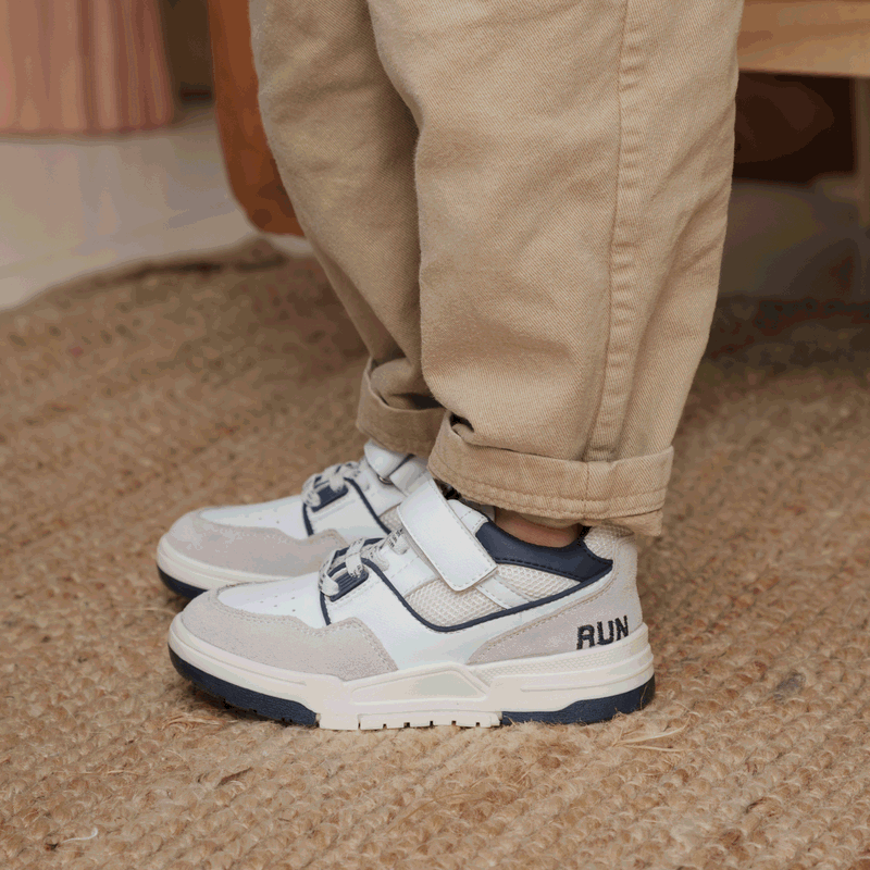 Shoesme wit met blauwe sneaker Microfiber leer, Suède | Jongens schoenen