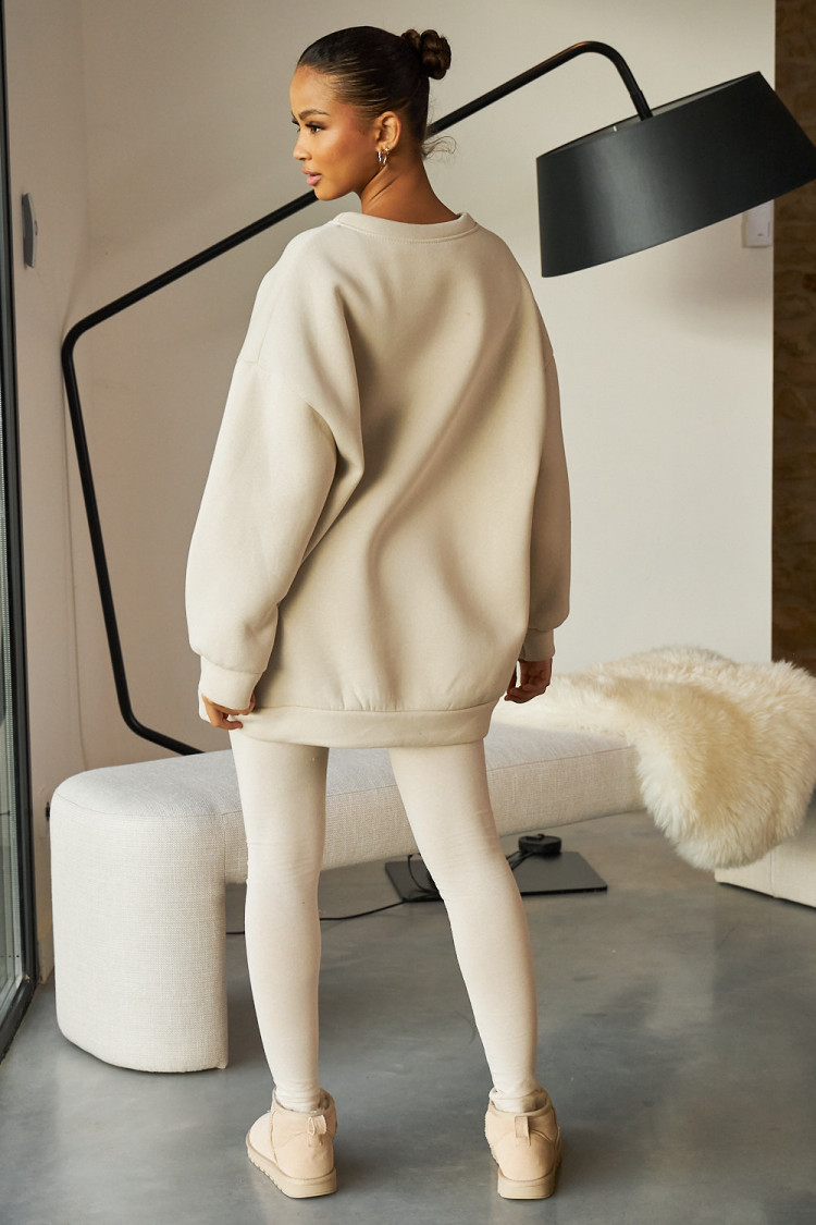 Ensemble 2 pièces sweat + legging beige