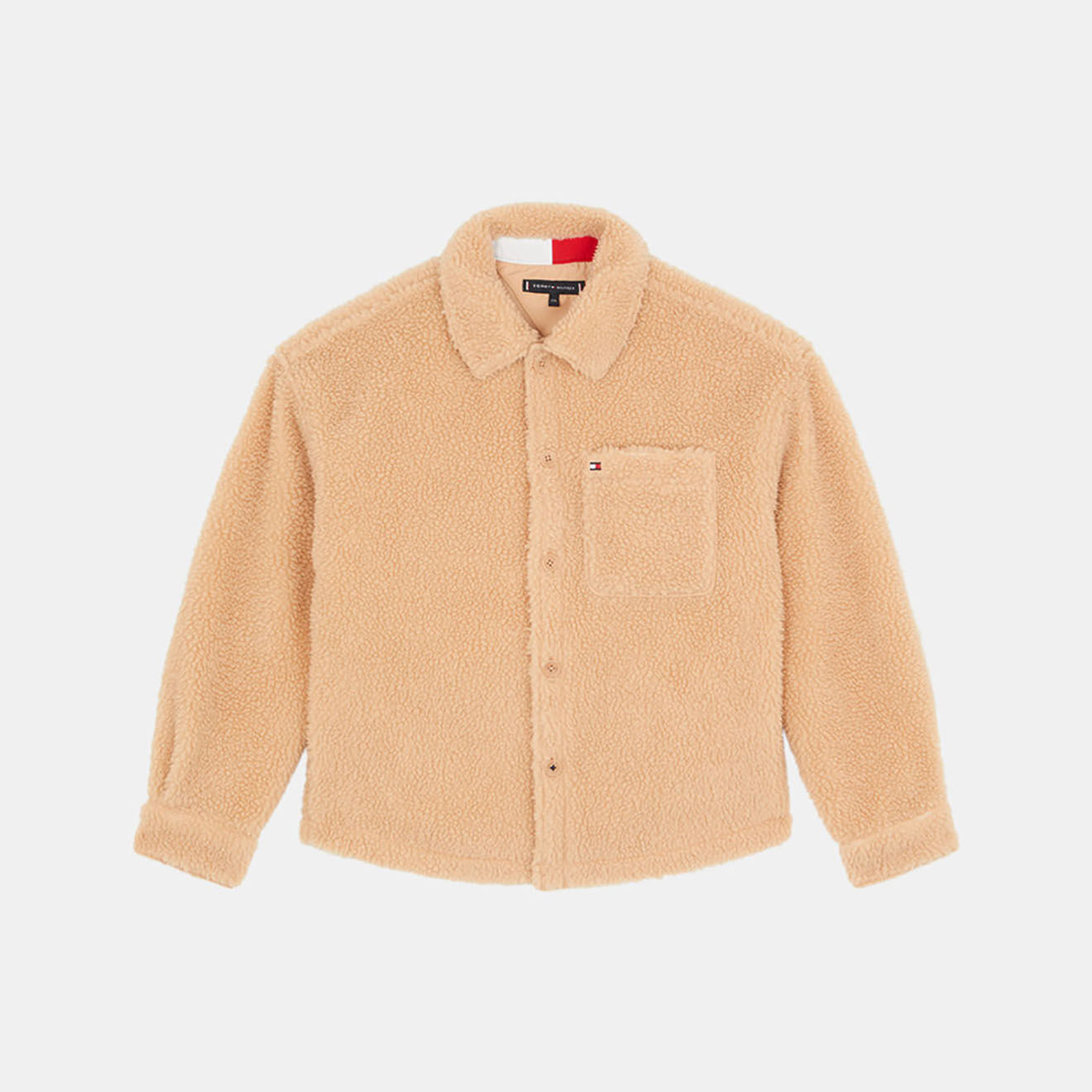 Tommy Hilfiger Surchemise en Sherpa logo dos beige