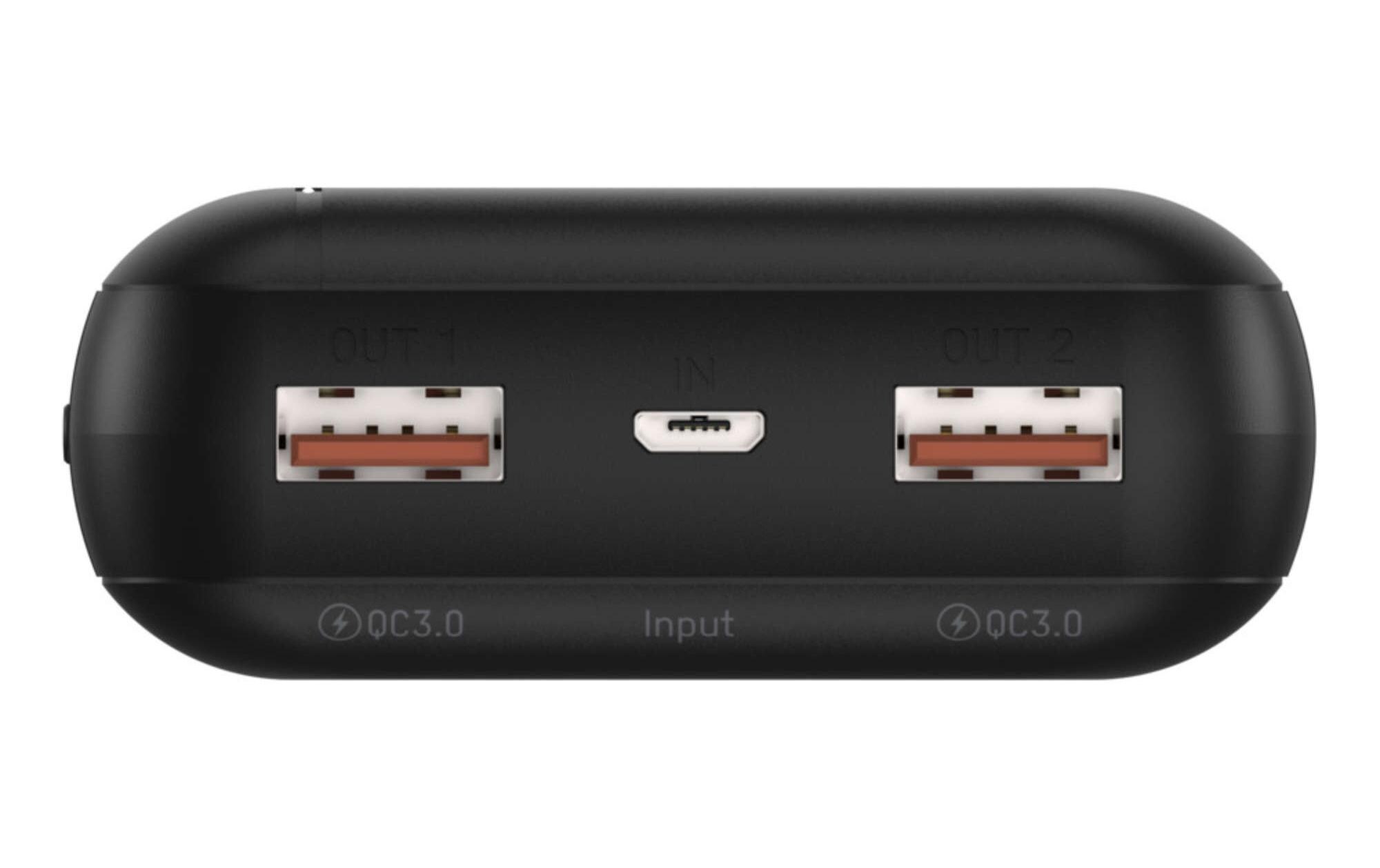 Powerbank PB320PD, 20000 mAhMobiler, schnellladefähiger Zusatzakku mit drei USB-Ladebuchsen