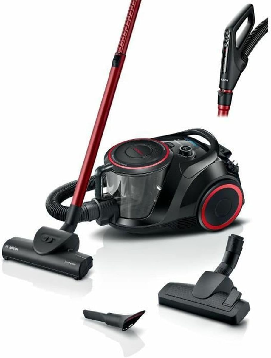 Bosch Electroménager Série 6, BGS41POW1, aspirateur traîneau sans Sac, capacité de 2,4L, variateur de Puissance à la poignée, Rayon d'action de 10 m,