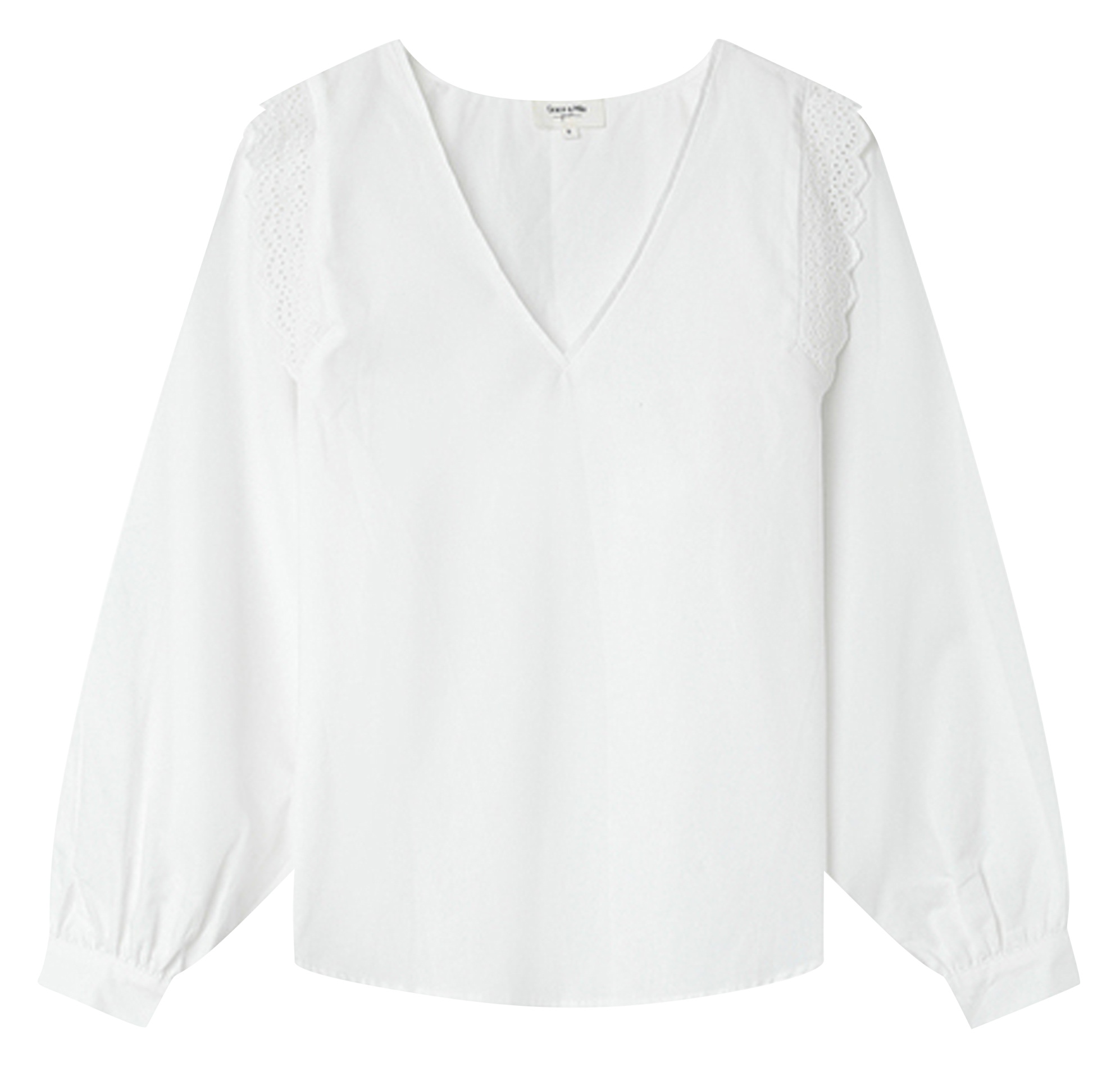 GEZA - Top col V en coton | Beige