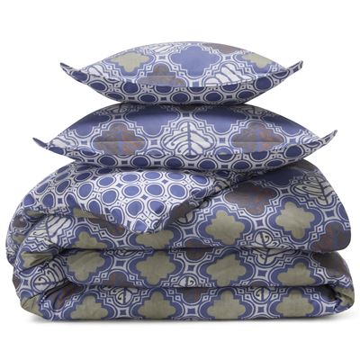 Linge de lit motif feuilles géométriques - BECQUET CRÉATION