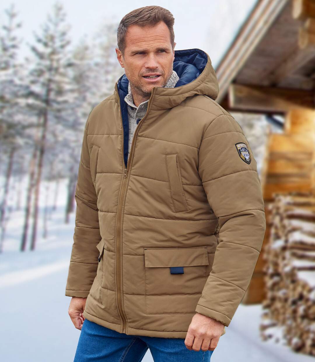 Parka Doudoune Multipoche à Capuche