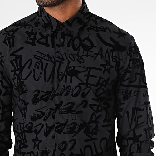 Chemise Manches Longues Print Graffiti Flock 75GAL2S0 Noir