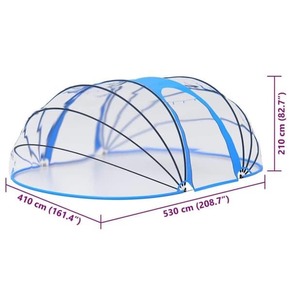 vidaXL Bassengkuppel oval 530x410x210 cm