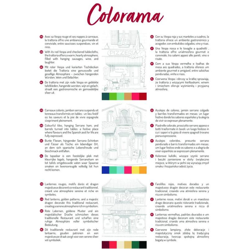 ODELIA, Bloc de coloriage multi-techniques de 20 feuilles A4 250g, Les vitrines