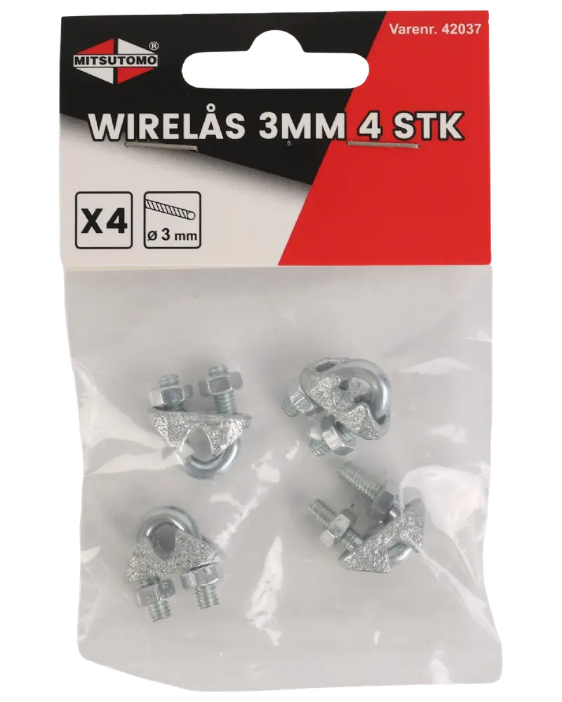 Wirelås 3 mm 4-pak