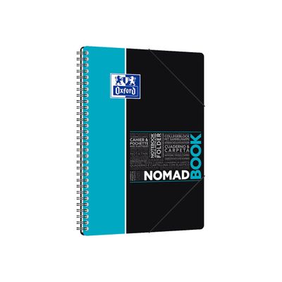 Oxford Etudiants - Cahier Nomadbook B5 (19 x 25 cm) avec pochettes 3 rabats - 160 pages - petits carreaux (5x5 mm) - double spirale - disponible dans différentes couleurs