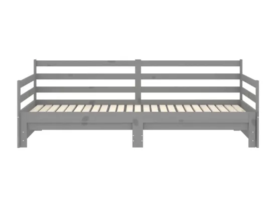 Lit coulissant sans matelas gris 2x(90x200) cm