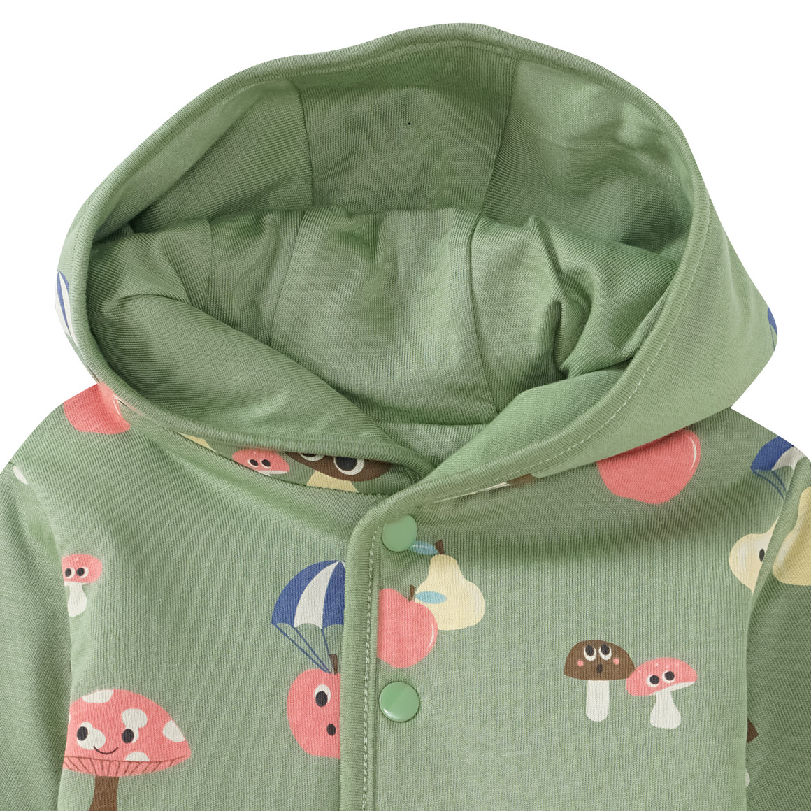 Topomini Newborn Wendejacke aus Bio-Baumwolle grün