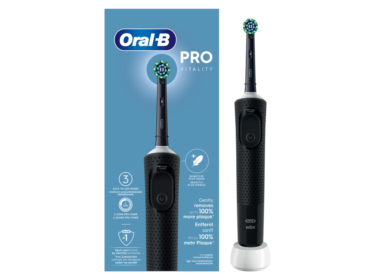 ESCOVA ELÉTRICA ORAL B PRETA VITALITY PRO 1UN