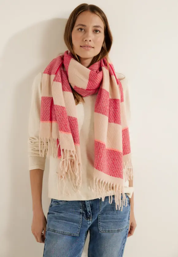 Schal mit Fransen - casual red