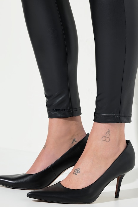 Leggings, Skinny Fit, Lederoptik, Elastikbund
