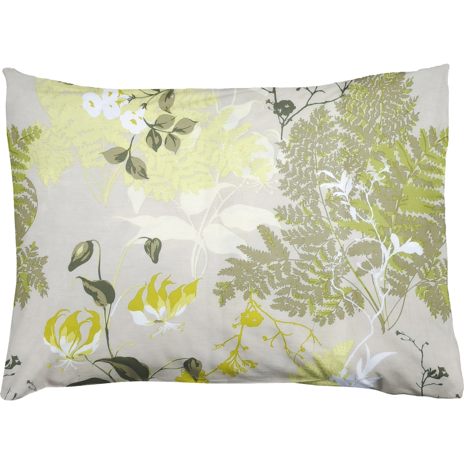 Bettwäsche Satin Waldpflanzen grau grün 160x210 65x100 Bettanzug Nord