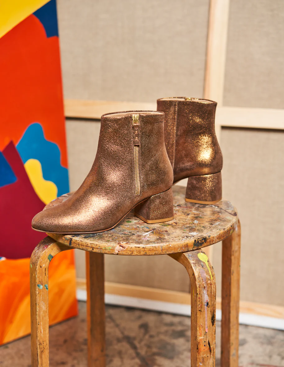 Bottines à talons Gisèle - Suède bronze