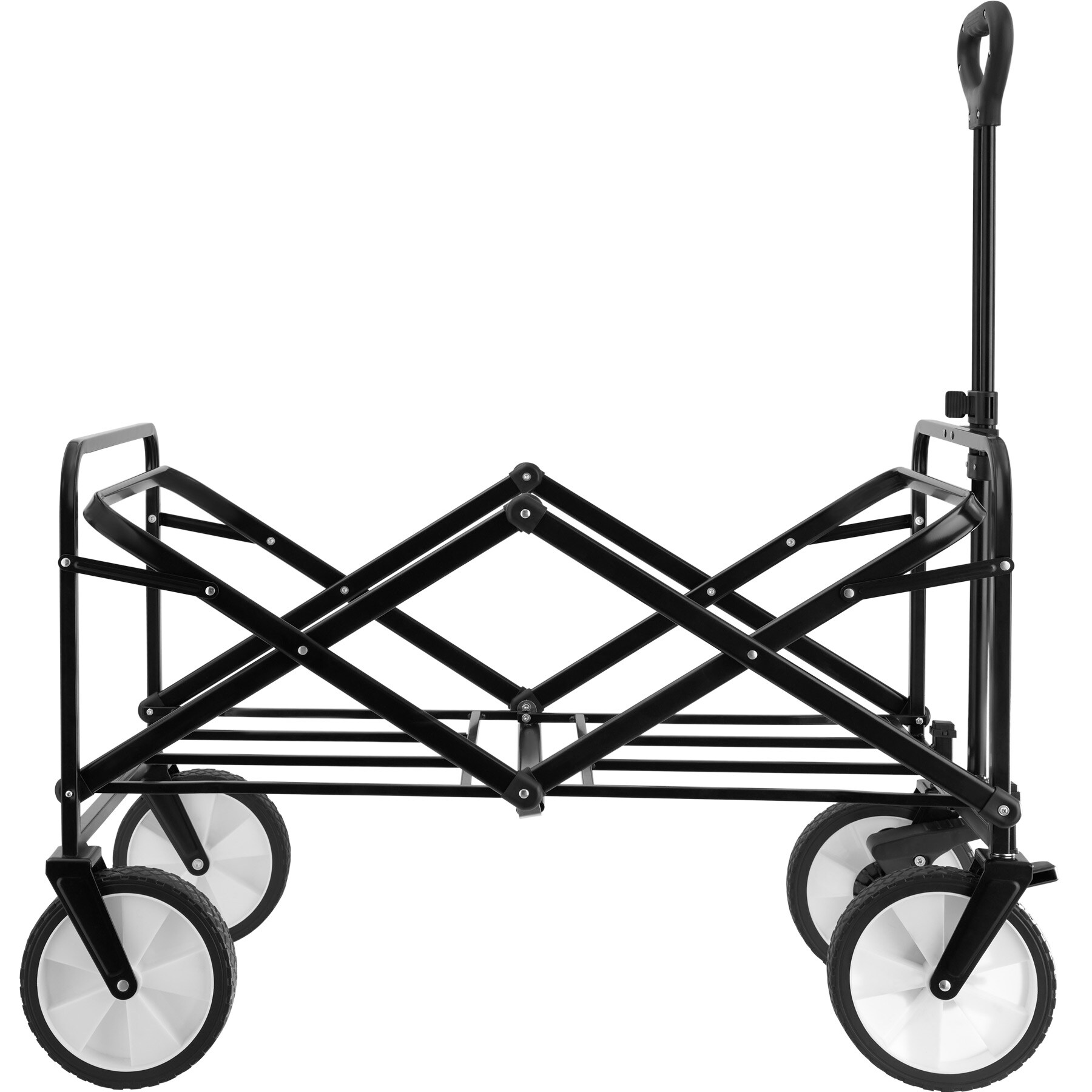 tectake® Bollerwagen, faltbar, abnehmbarer Stoffeinsatz mit 2 Netztaschen, inklusive Tragetasche, Belastbarkeit 80 kg