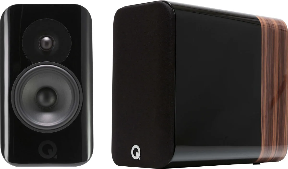 Q Acoustics Concept 300 Noir & Noyer (la paire) Enceintes bibliothèque