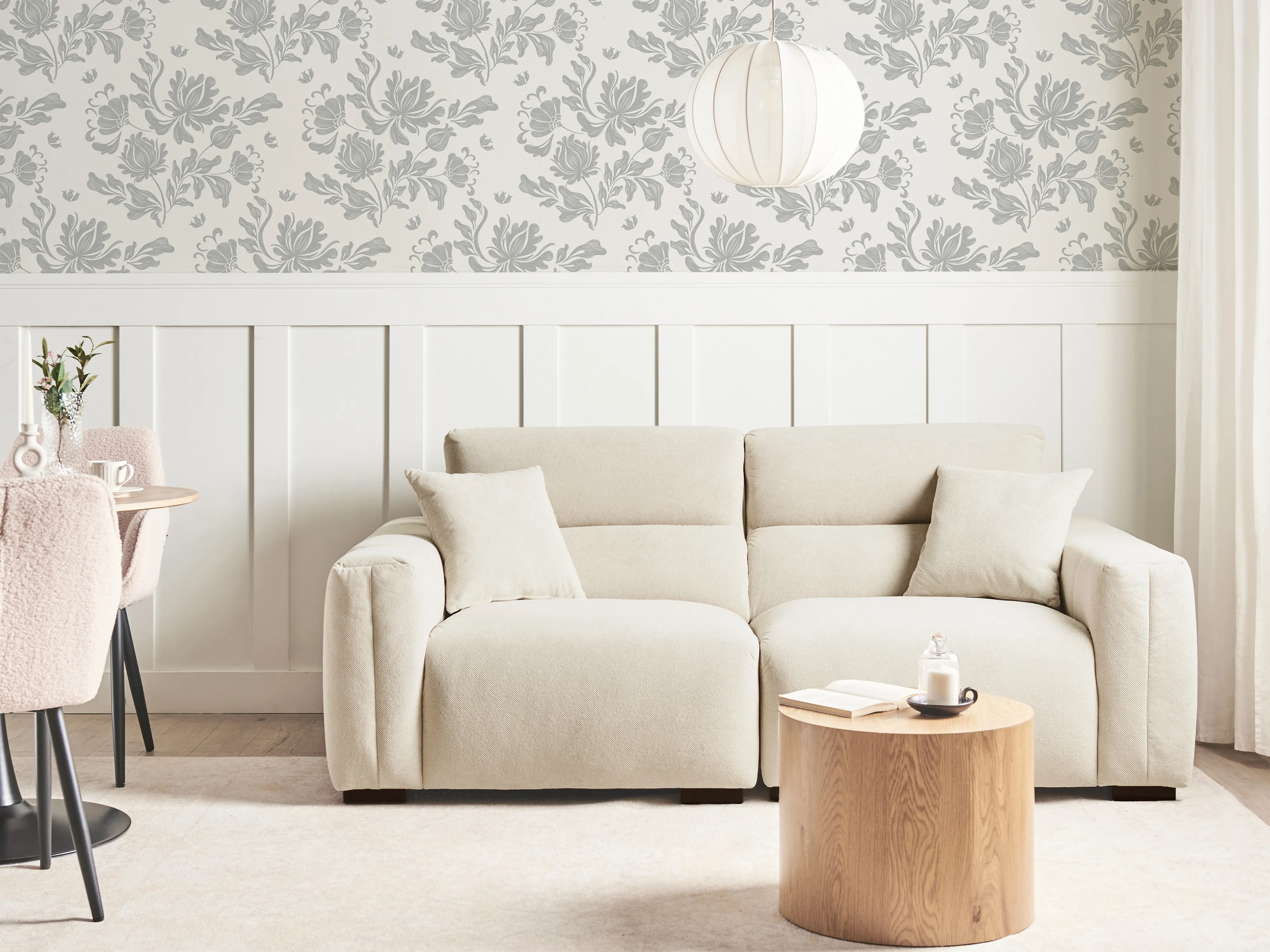 Bank 3-zits FAUSKAN Stof Lichtbeige