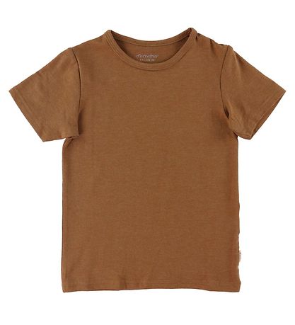 Minymo T-shirt - 2-pak - Hvid/ Grønstribet/Toffee