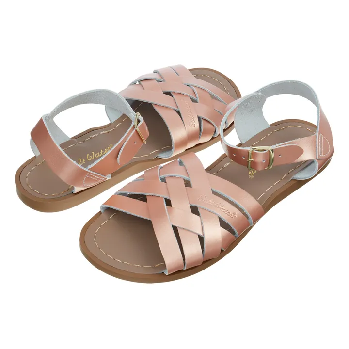 Salt-Water Sandales Cuir Waterproof The Retro | Or rose