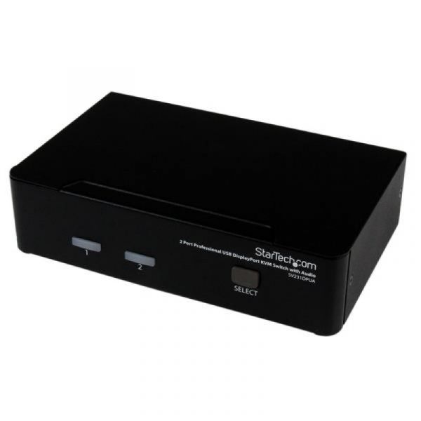 Startech Conmutador Switch KVM 2x DisplayPort   Hub USB - SV231DPUA