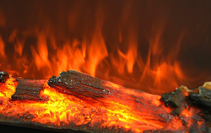 Cheminée électrique effet flamme GoodHome 1800W noir
