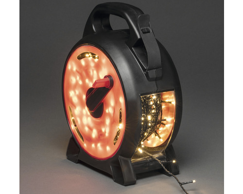 Konstsmide lichtsnoer, 41,93 m + 10 m snoer, 600 LED's, amberkleurige lichtkleur, inclusief kabelhaspel.