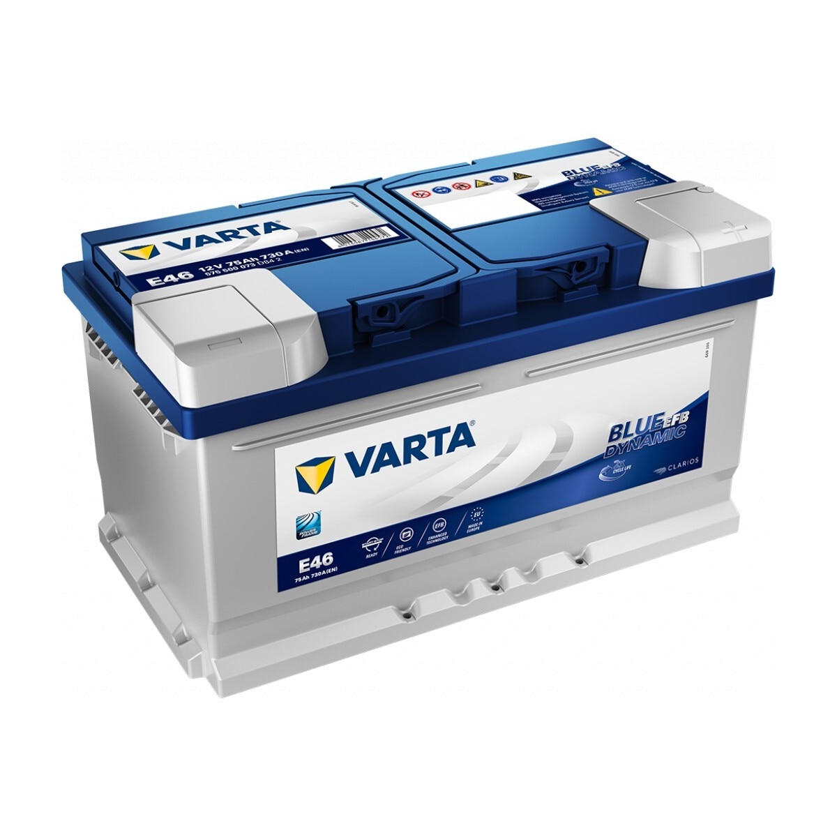 VARTA Blue Dynamic EFB Batteri 12V 75AH 730CCA (315x175x175/175mm) +høyre E46
