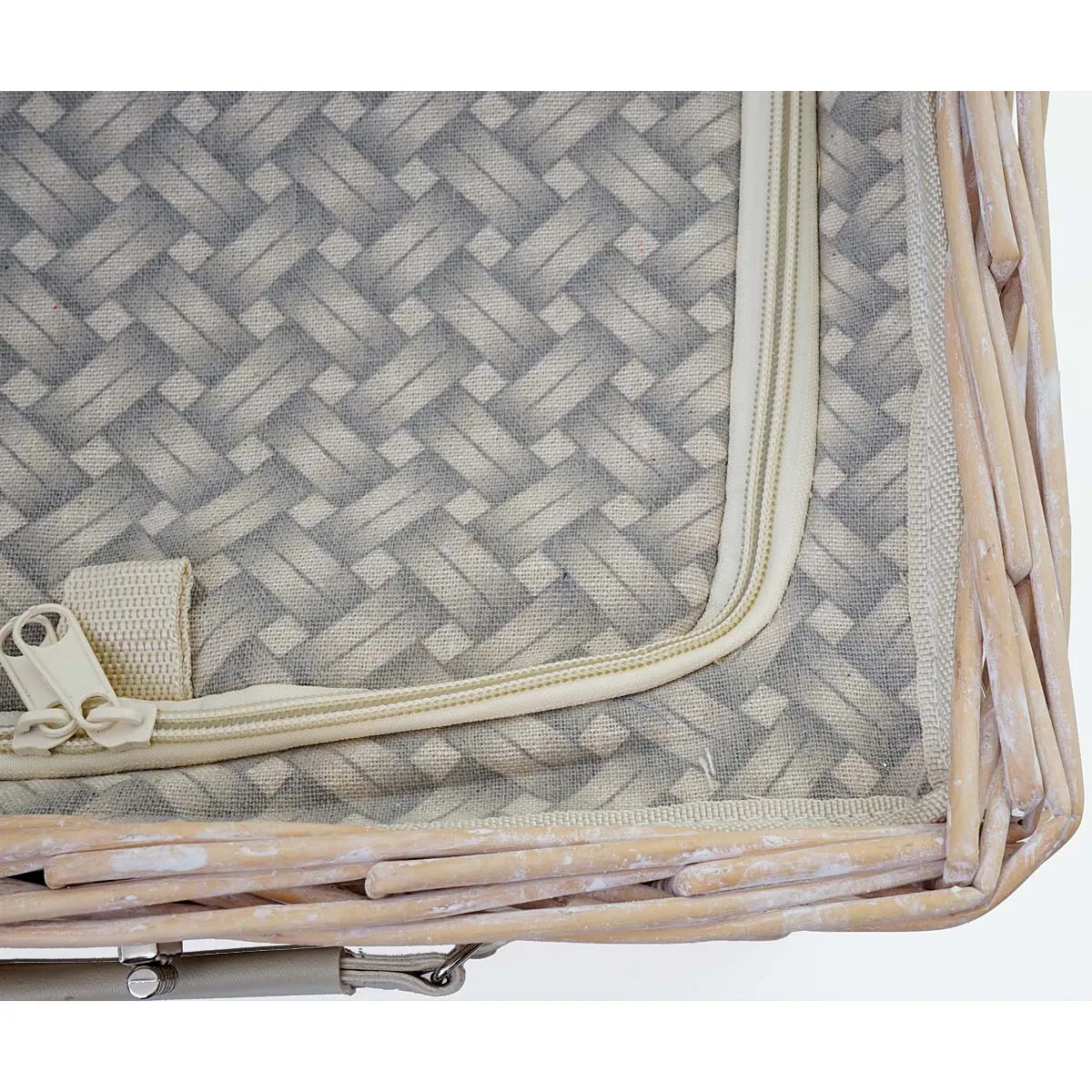 Decoshop26 Panier pique-nique pour 4 personnes - Beige